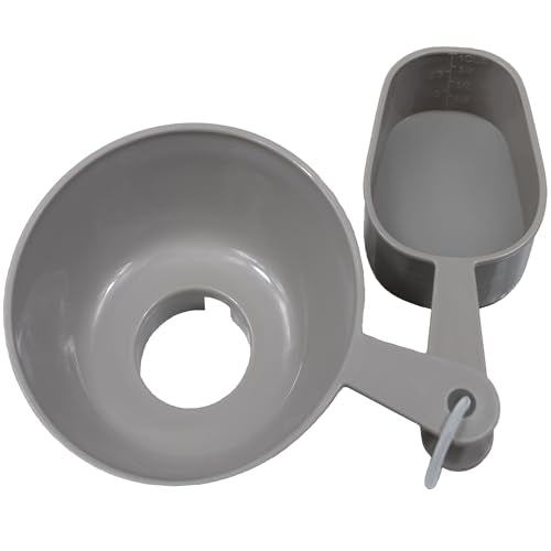 Wide Mouth Funnel with 1 Cup Measuring Scoop Set, Perfect for Use Filling Pet Food Containers and for Canning